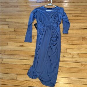 Luxedo Size Small Elegant Blue Long Sleeve Dress
